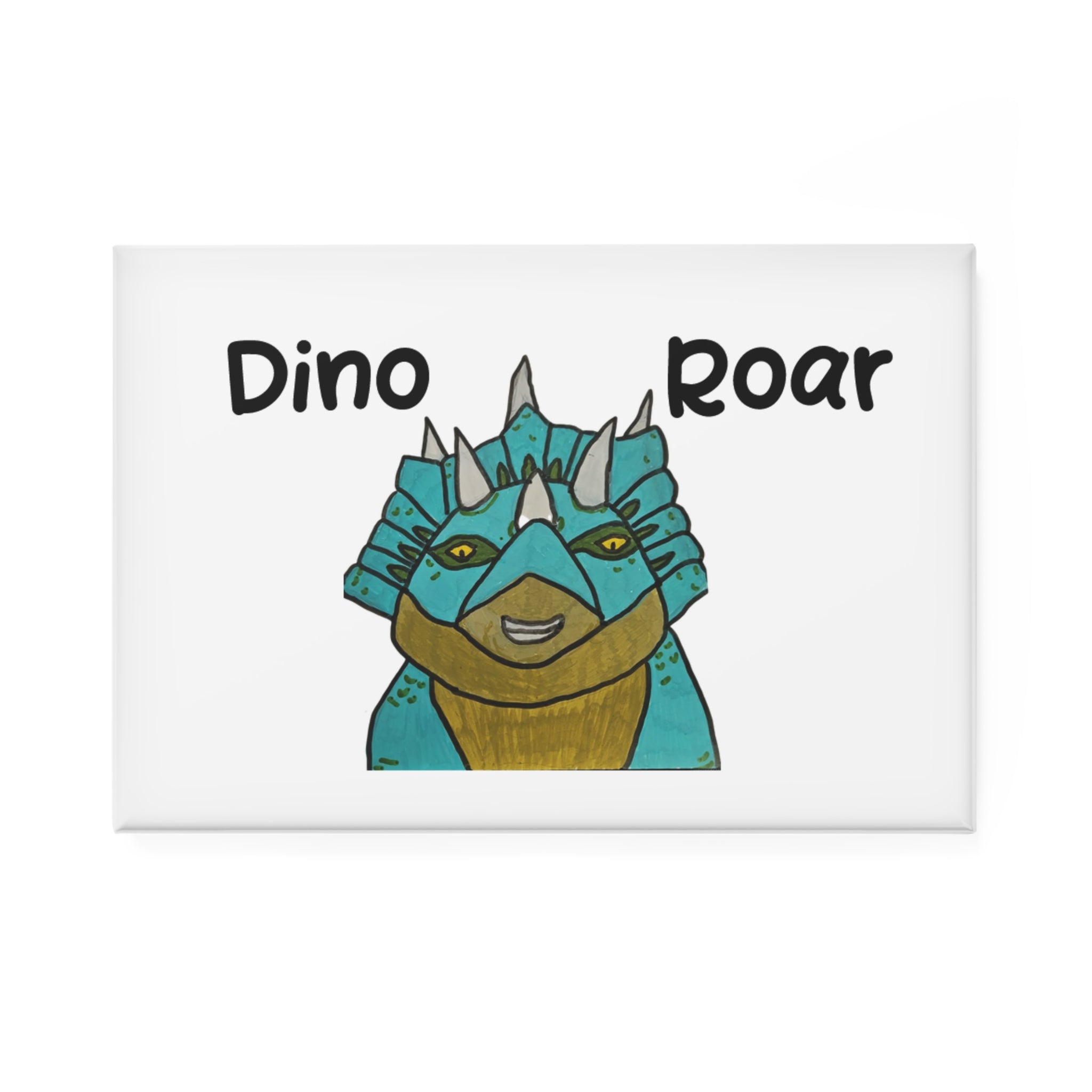 Dino Roar Button Magnet, Rectangle