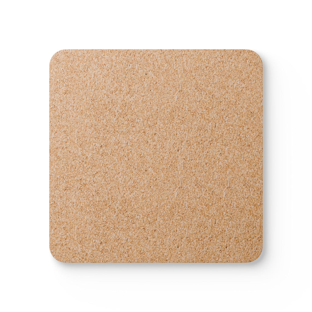 Dino Roar Cork Coaster Set — Cute Blue Triceratops Drink Coasters (4-Pack)