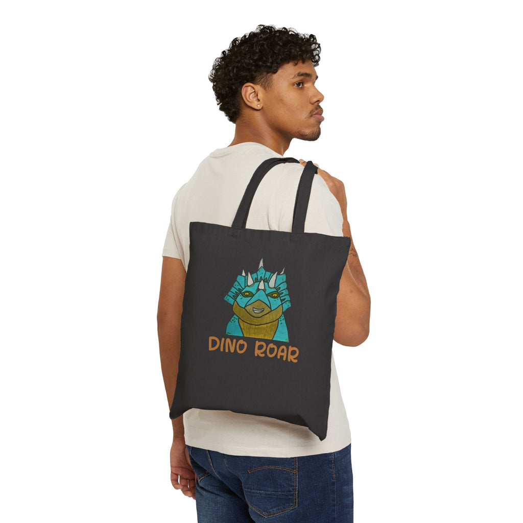 Dino Roar Cotton Canvas Tote Bag