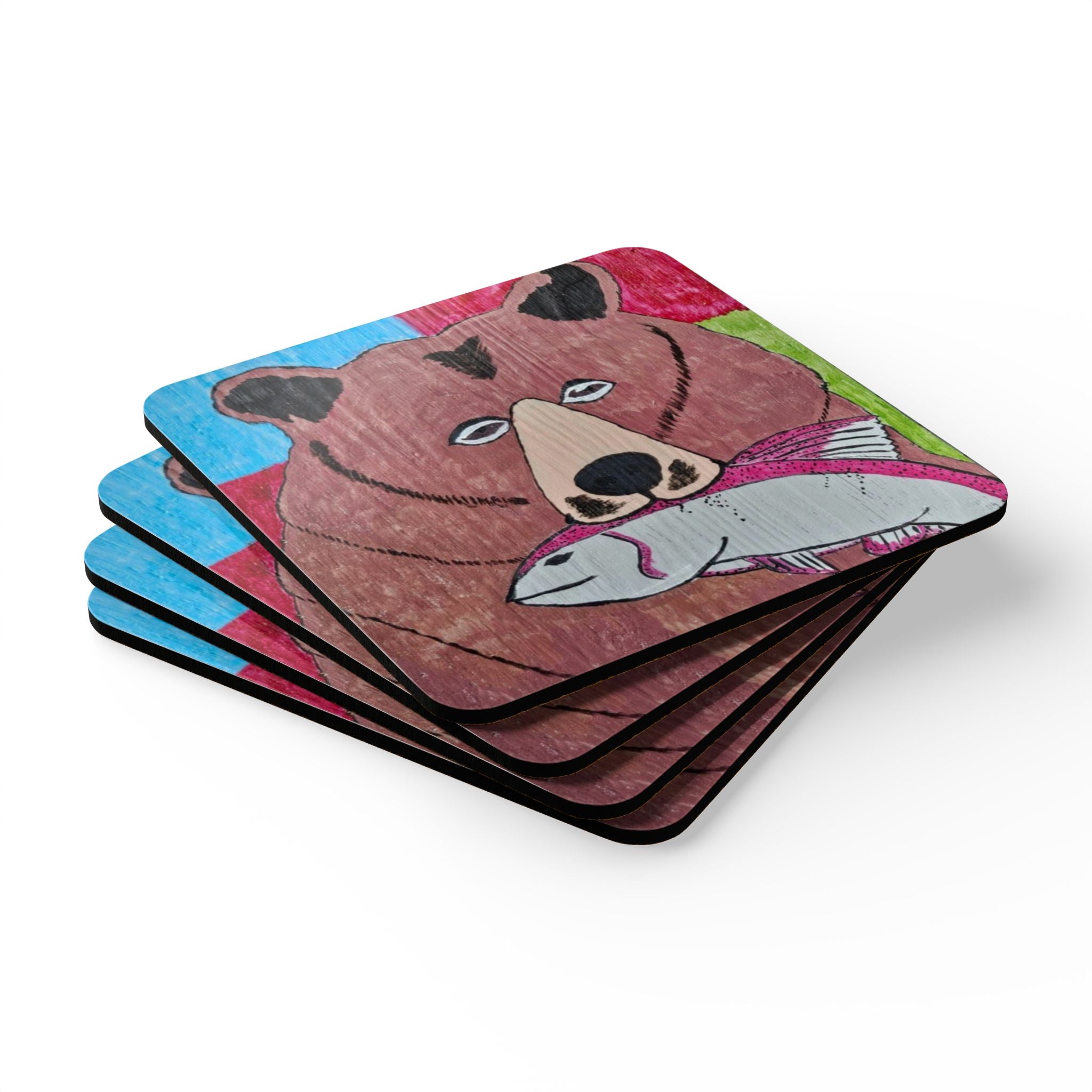 whimsy grr Corkwood Coaster Set