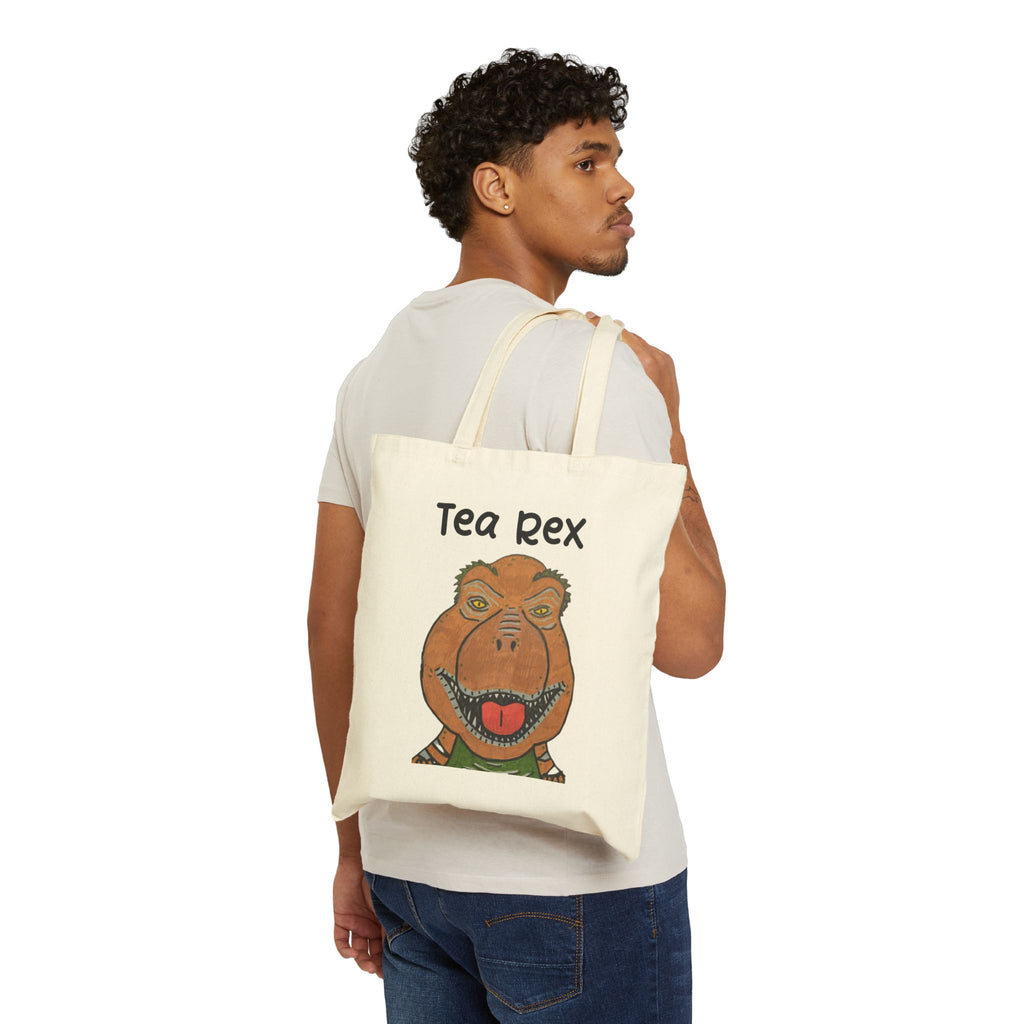 Dino Roar Cotton Canvas Tote Bag