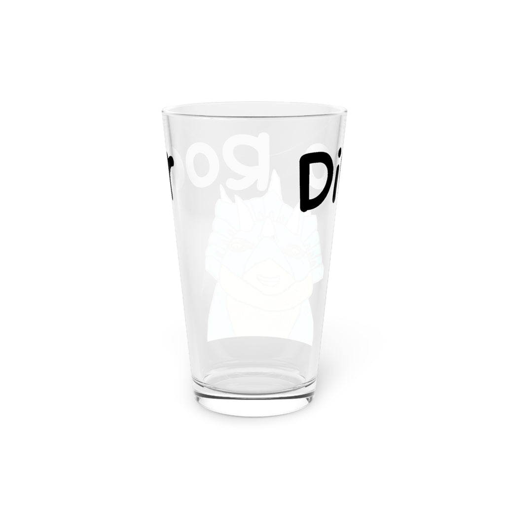 Dino Roar Pint Glass 16oz — Cute Blue Dinosaur Drinking Beer Glass