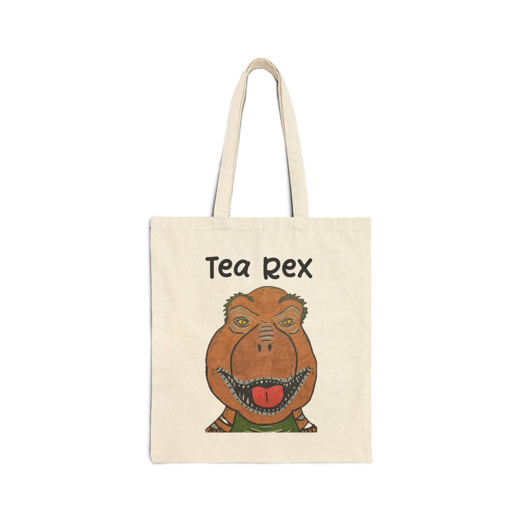 Dino Roar Cotton Canvas Tote Bag
