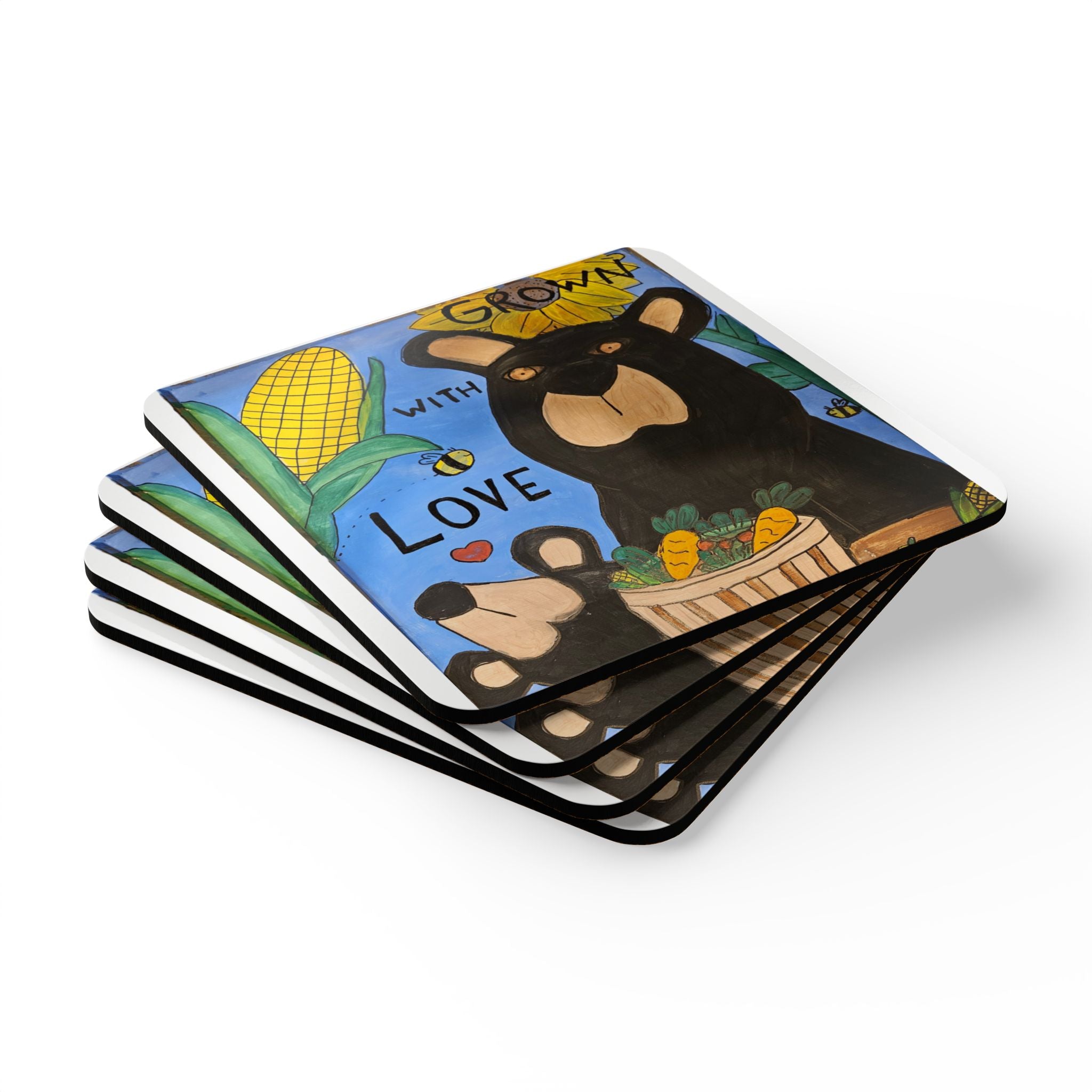 whimsy grr Corkwood Coaster Set