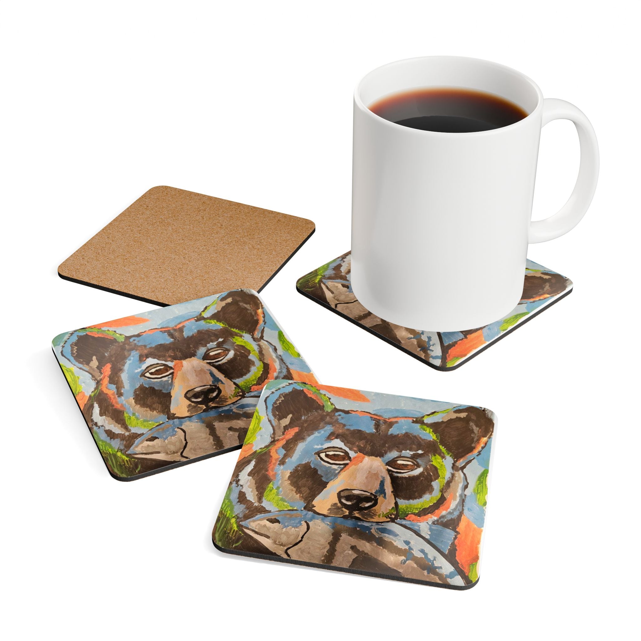 whimsy grr Corkwood Coaster Set