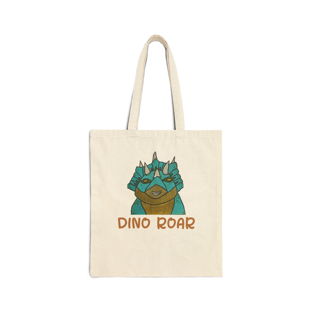 Dino Roar Cotton Canvas Tote Bag