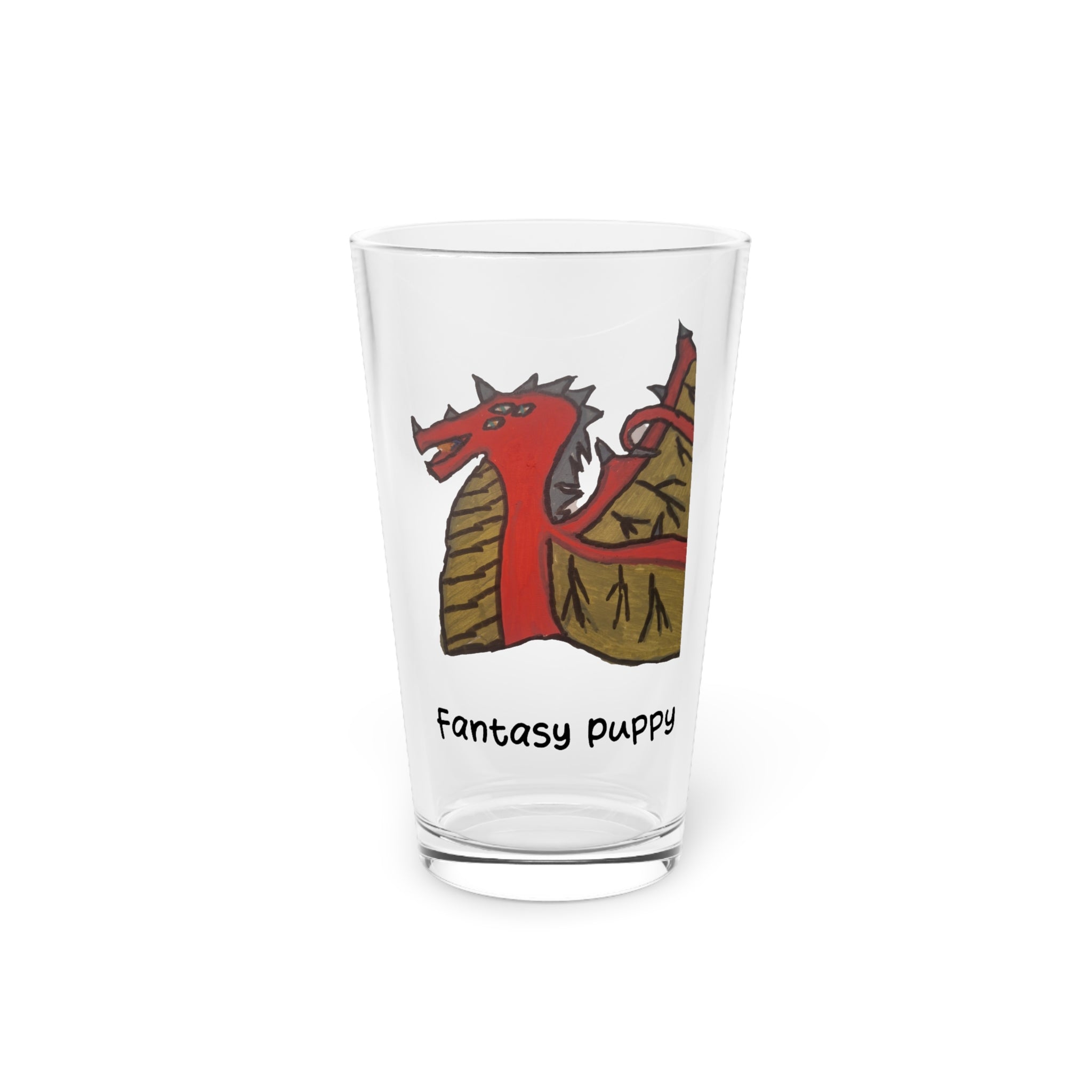 Fantasy Puppy Pint Glass, 16oz